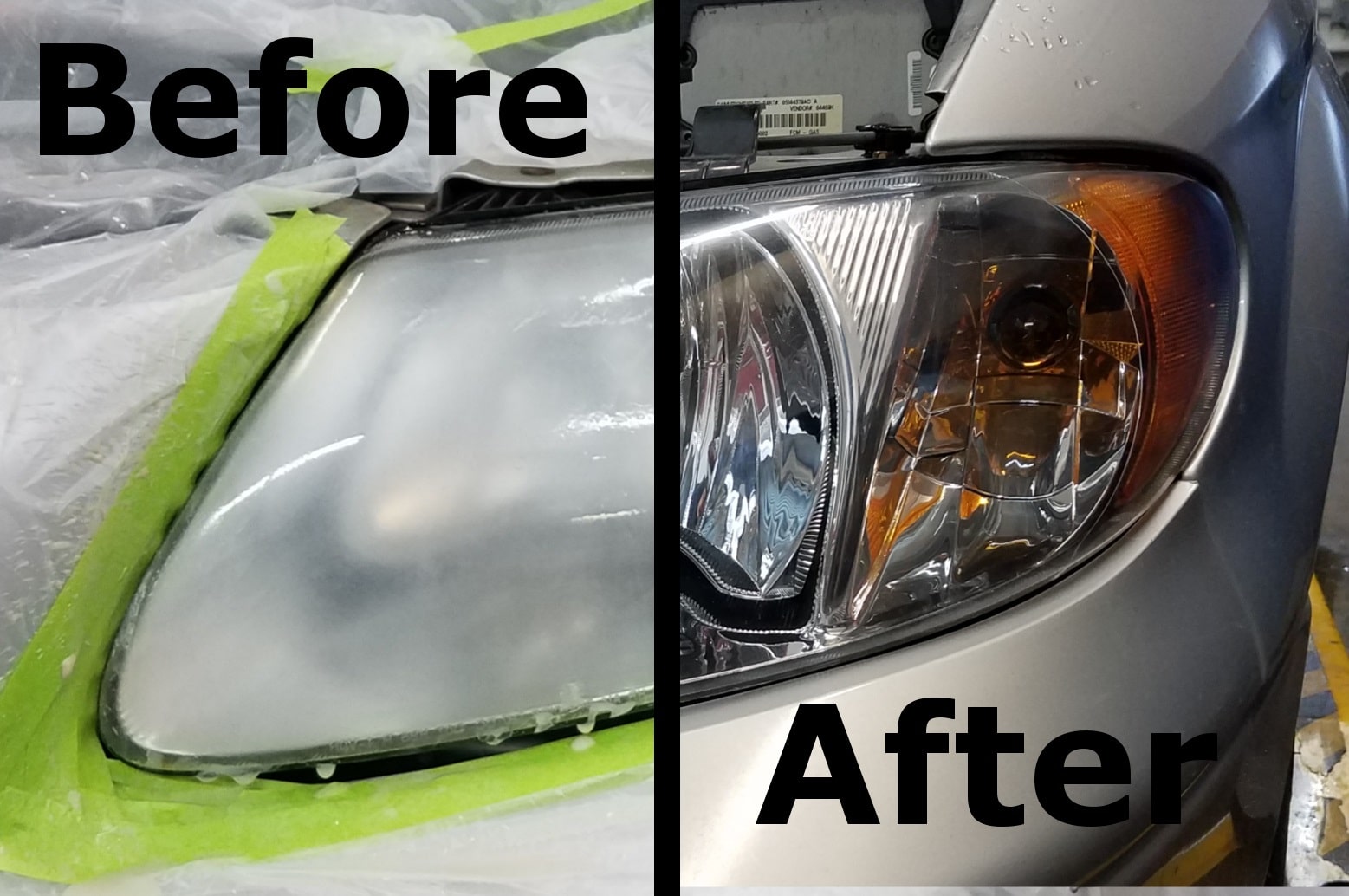 baking soda and orange clean headlights