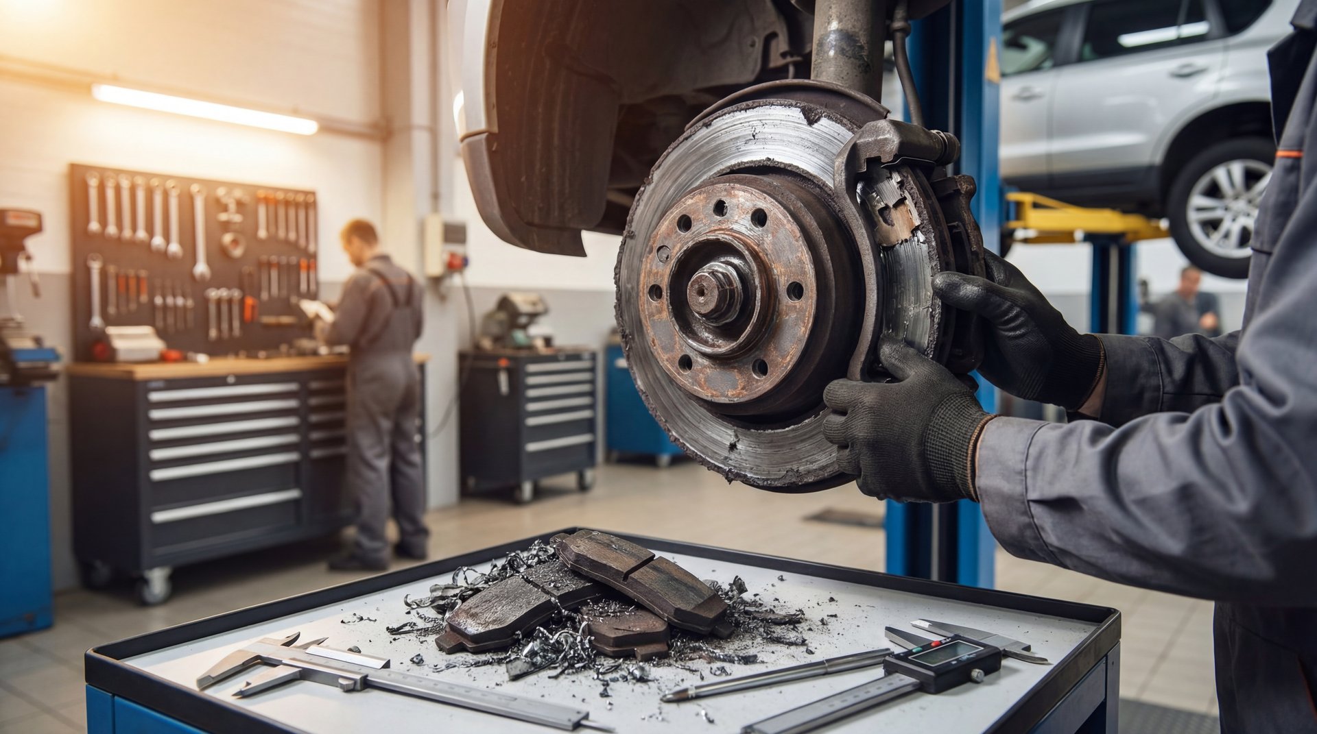 Featured image: Grinding Truck Brakes - Worst Ever? No Brake Rotor left - professional automotive repair guide