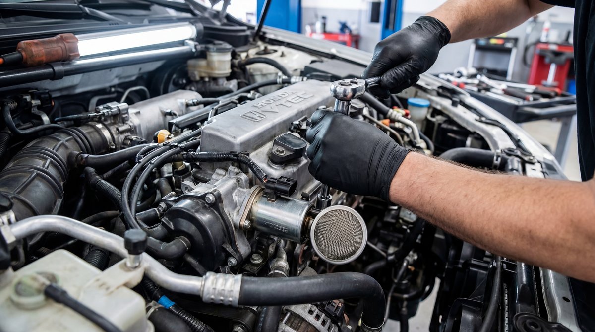 Locating and Accessing the VTEC Solenoid and Filter Screens - automotive repair process