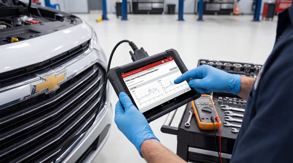 Step-by-step guide showing diagnosing the problem in a professional auto repair shop