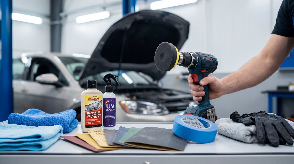 Step-by-step guide showing tools and products you'll need in a professional auto repair shop