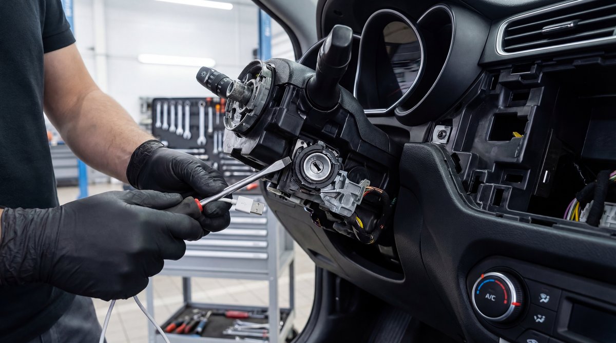 Step-by-step guide showing the 30-second theft problem in a professional auto repair shop