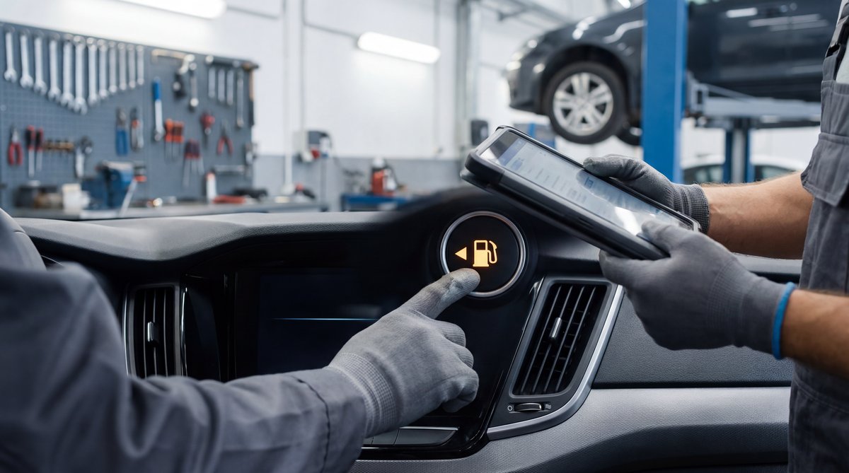 Step-by-step guide showing how to use the arrow (it's super simple) in a professional auto repair shop